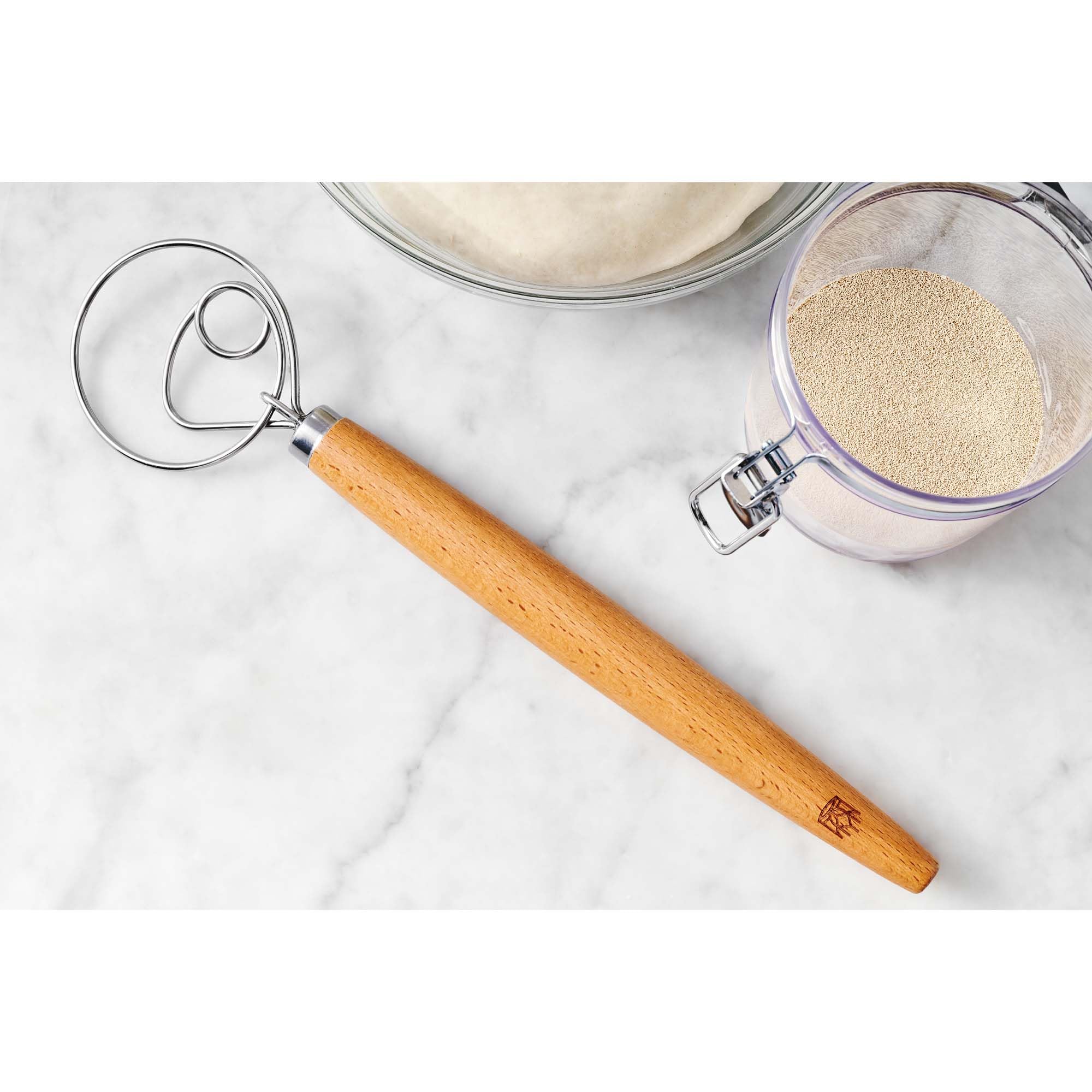 King Arthur Baking Company Baker’s Dough Whisk, Single-Loop, 18/8 Stainless Steel and Beechwood - view 5