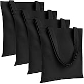 Muka 4 Pack Heavy Duty Canvas Tote Bag 12oz Cotton Tote Bags 15 x 16 Inch