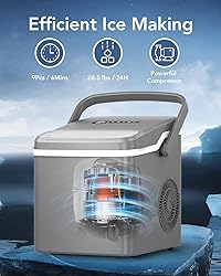 Kndko Ice Maker Countertop, Portable Ice Maker