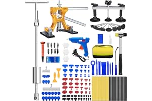 SIGOOBAL Dent Puller, 134PCS Paintless Dent Removal Kit – Car Dent Puller Kit with Slide Hammer 2 in 1 T-Bar, Golden Lifter, Bridge Puller–Dent Remover Tool for Car Hail, Dings Damage DIY Repair