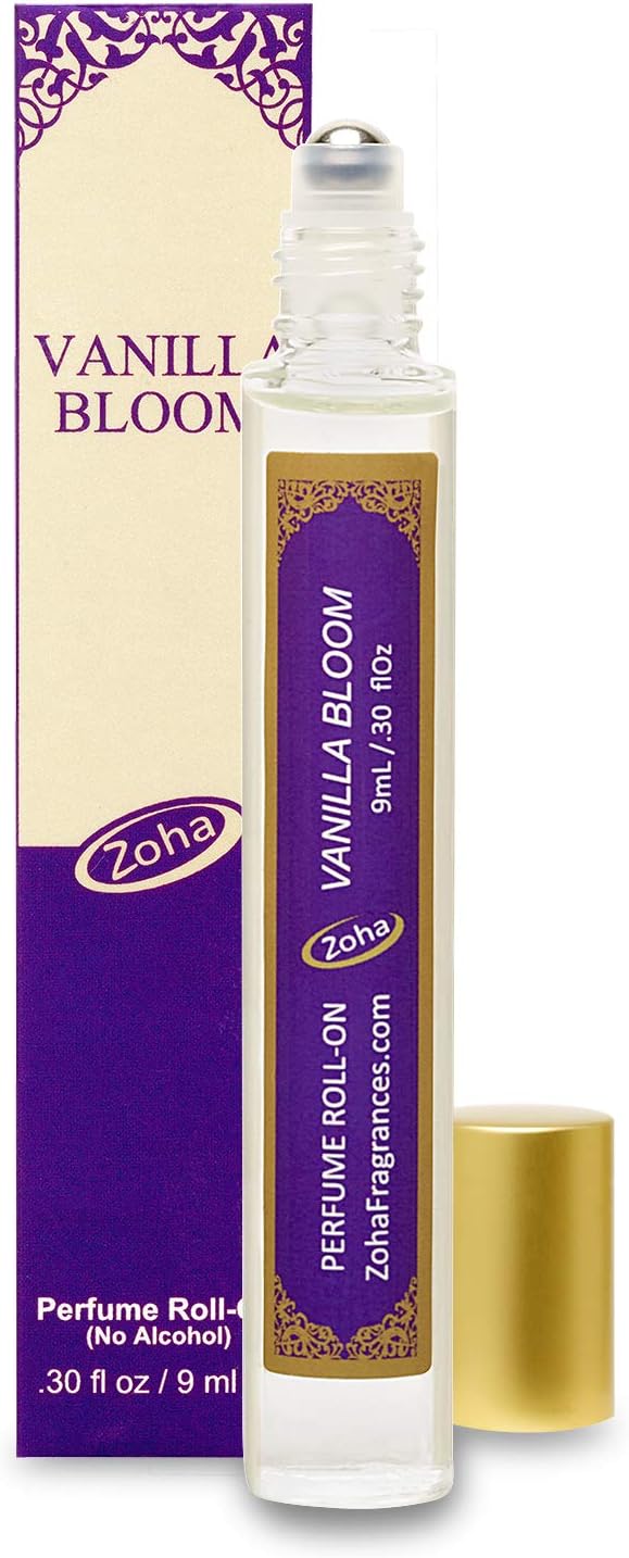 Vanilla Bloom Perfume Oil Roll-On (No Alcohol) - Essential Oils and Clean Beauty Perfumes for Women and Men by Zoha Fragrances