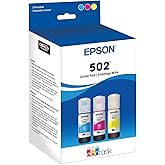 EPSON 502 EcoTank Ink Ultra-high Capacity Bottle Cyan Works withET-2750, 2760, 2850, 3750, 3760, 3850, 4850, and other select