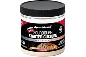 Apron Maven Fresh Live Sourdough Starter Culture, French Style, Milder Tanginess for Baguettes, Pain de Campagne, French Country Loaves