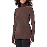 Norma Kamali Womens Slim Fit Long Sleeve Turtle Top