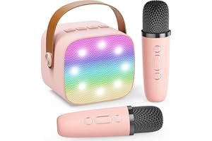 VOIJUMP Karaoke Machine for Kids Adults, 2025 TOP Mini Portable Bluetooth Karaoke Speaker with 2 Wireless Microphones, Christmas Birthday for Girls Boys 3,4,5,6,7,8,9,10, 12+ Years Old Family Home Party