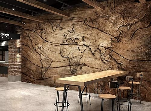 Amazon Com Murwall Map Wallpaper Wood World Map Wall Mural Vintage Map Wall Art Map Retro Wall Decor Cafe Design Living Room Bedroom Entryway Handmade