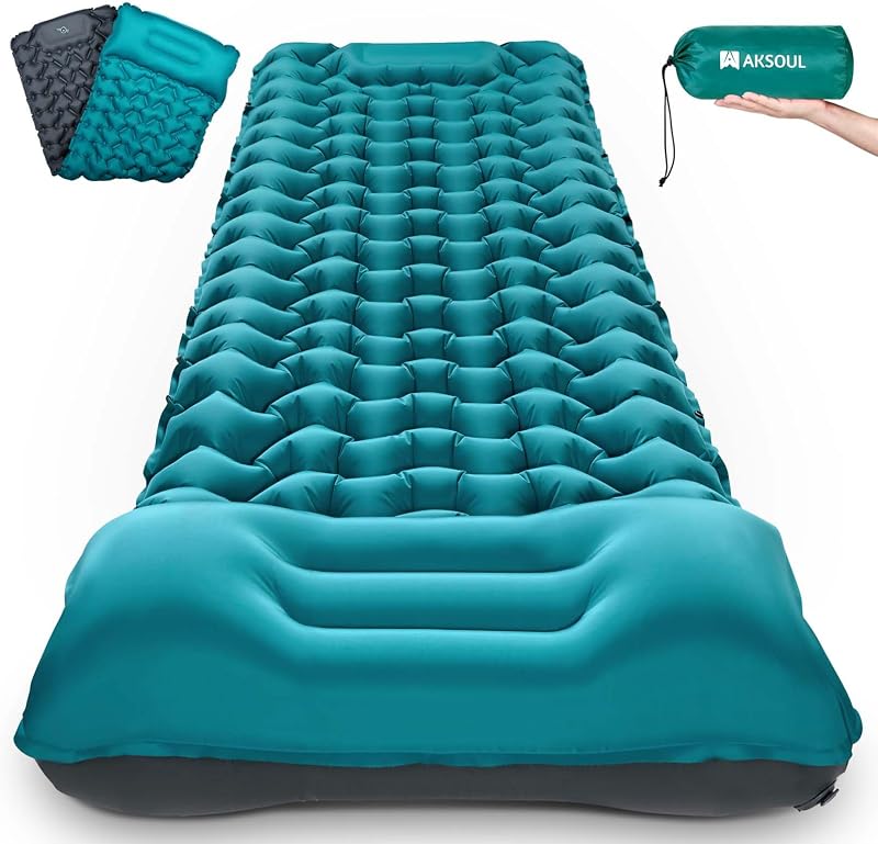AKSOUL Camping Sleeping Pad 10cm Self Inflating Mat Single & Connectable
