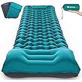 AKSOUL Camping Sleeping Pad with Pillow: Extra Thick 3.9 inch Ultralight Self Inflating Air Mat, Compact Lightweight Inflatab