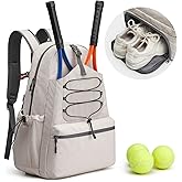 G4Free Tennis Bag, Tennis Backpack for Women Men, Large Pickleball Bag, Holds 4 Rackets with Shoe Compartment