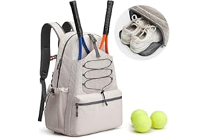 G4Free Tennis Bag, Tennis Backpack for Women Men, Large Pickleball Bag, Holds 4 Rackets with Shoe Compartment