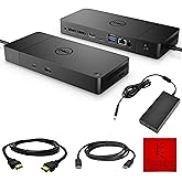 Dell WD19TBS Thunderbolt Dock, USB-C Docking Station Dual Monitor | 180W Adap ter Included, HDMI &amp; DisplayPort Cables, Triple 4K Display Support, 130W Power Delivery, 40Gbps Transfer Speed