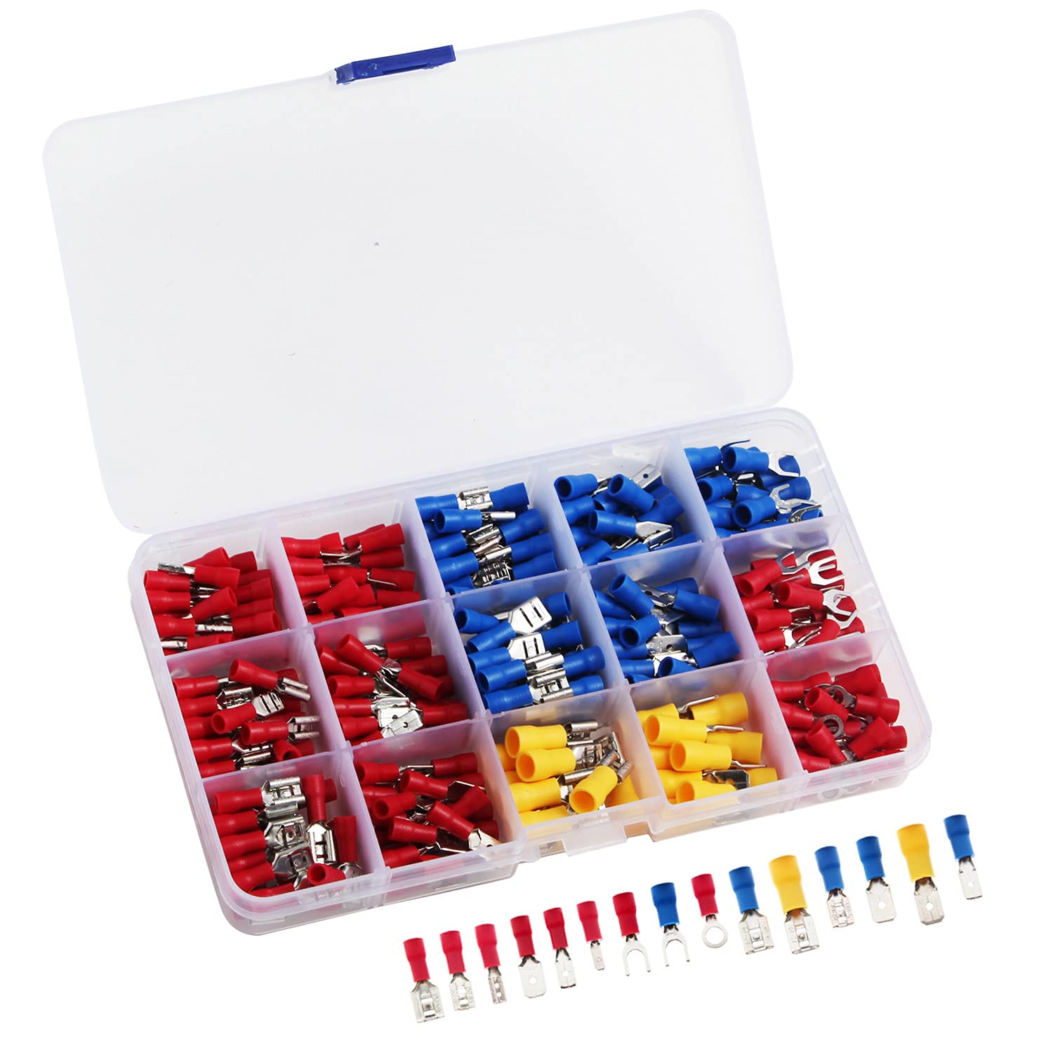Photo 1 of 280pcs Electrical Connectors, Insulated Terminal Wire Connectors, AWG 22-10, Copper, Red, Yellow, Blue