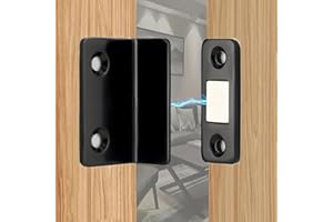 Alloy Magnetic Door Catches Latch Invisible Adhesion, Seamless Release Ideal for Cabinets, Wardrobes, Sliding Doors Black
