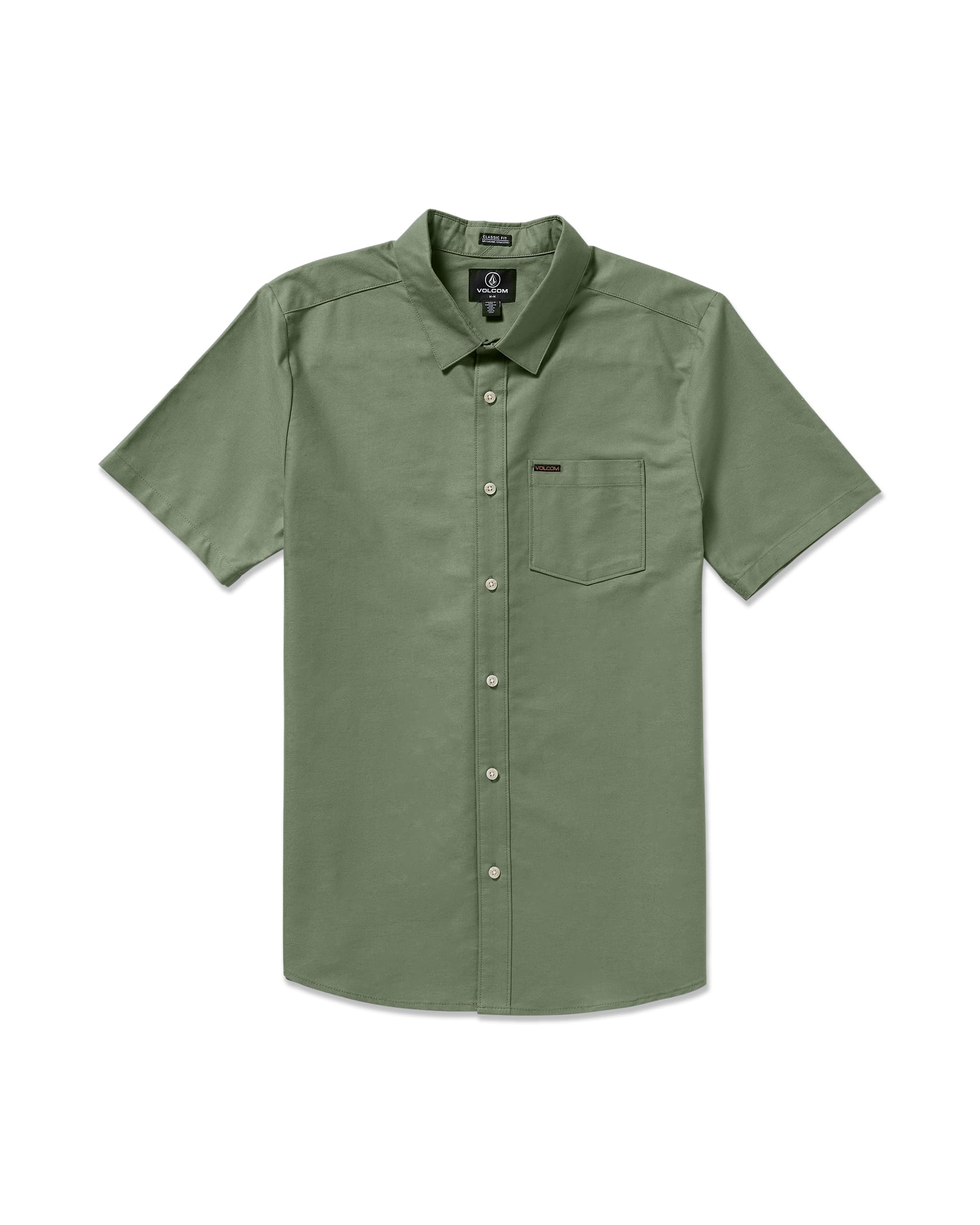 Volcom Men’s Veeco Oxford SS Light Olive Medium
