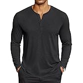 COOFANDY Men's Henley Shirts Long Sleeve Lightweight Button T-Shirt Casual Basic Tee Top