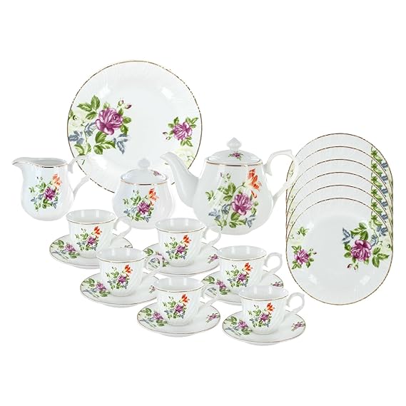 Summertime Flowers Deluxe Tea Set Amazon.co.uk Kitchen & Home