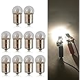 Tesnaao 10 PCS Car G1810 Halogen Turn Signal Light, BA15S 12V 5W Wedge Base Super Bright Energy Saving Bulb, Waterproof Shockproof Plug and Play Indicator Light Replacement, Universal for Car (White)
