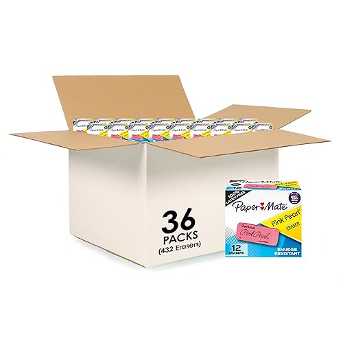 Paper Mate Pink Pearl Erasers, Large, Perfect for Students to Artists, Pack of 36 (432 Count Total)