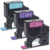 Pristar Compatible for DYMO COLORPOP Label Tape White Print on Blue/Pink/Purple Glitter 12mm 0.47" Work with DYMO COLORPOP! Label Maker, LabelManager 160 280 360D 420P PnP, 1/2 In x 10 Ft (3m), 3-Pack