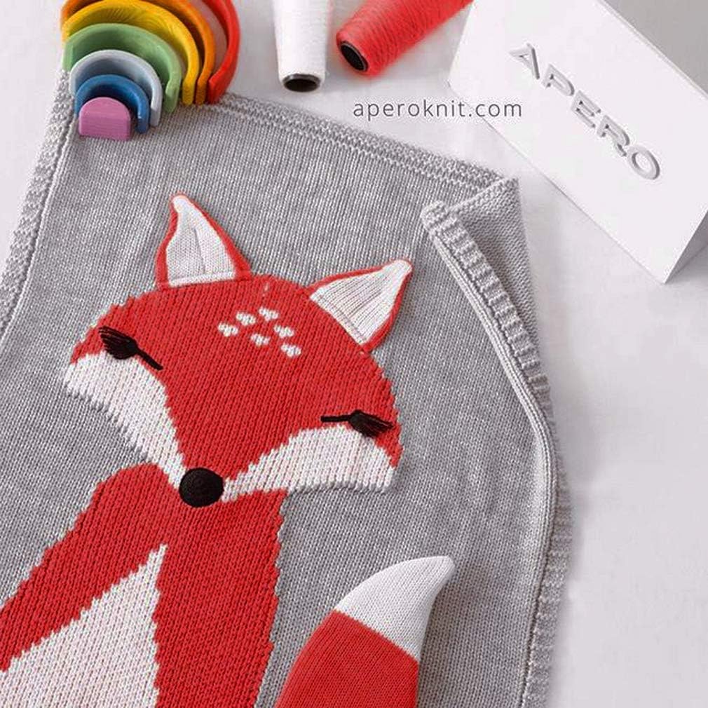 Eozy Couverture De Lit Avec Dessin Anime Renard Mignon Bebe Naissance Couverture Tricote Nouveau Nes Tout Petits Literie Enfants Photographie Gris Taille Unique Bebe Puericulture La Chambre De Bebe
