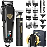 GTSPro Hair Clippers for Men, Clippers and Trimmers Set, Barber Clippers, Electric Hair Trimmer with Box, Gifts for Men Black