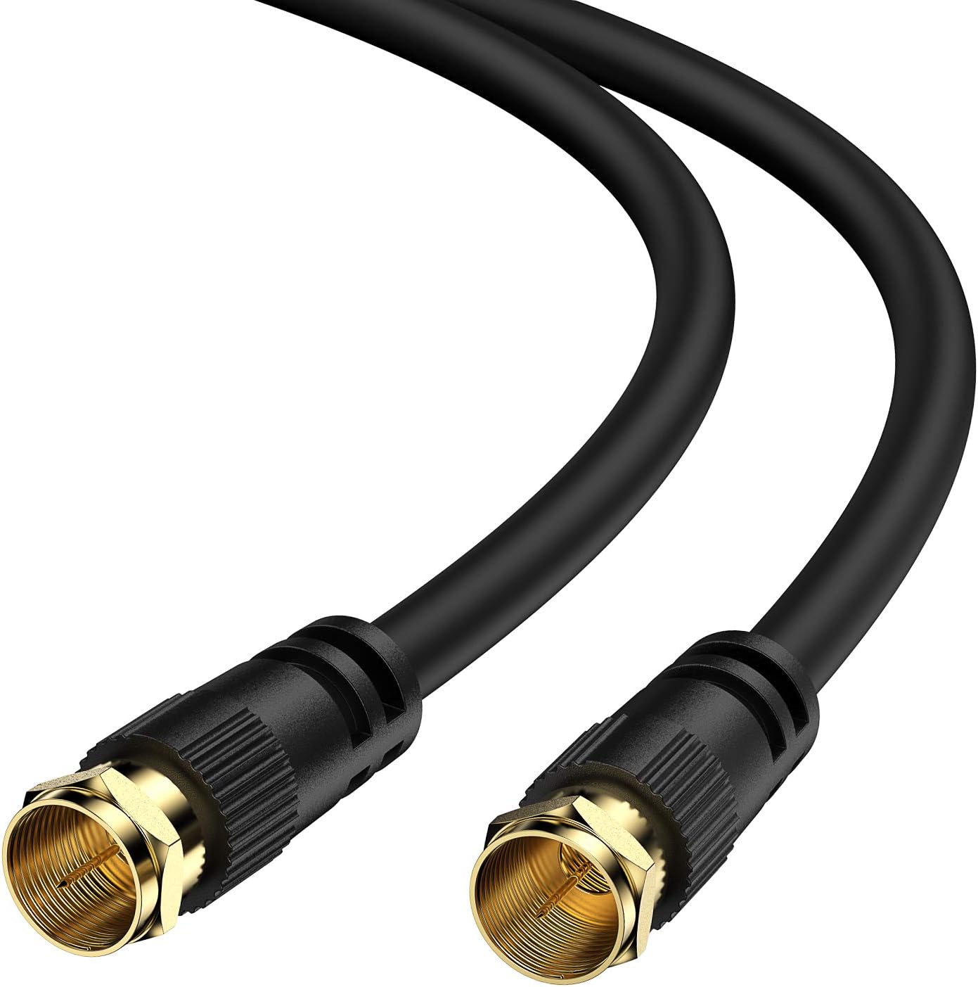 Coaxial Cable RG59 TESmart Digital Audio Video Male F Connector Pin Male to Male Coax Cable for TV, VCR, DVR, Cable Box, Cable Modem, Satellite Receiver, Digital Router or Antenna(6.6ft/Black): Electronics
