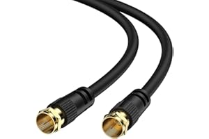 TESmart RG59 Coaxial Cable with F-Male Connectors 16FT (5.0 Meter) Black Compatible with Cable TV, Internet,Antenna, Satellit