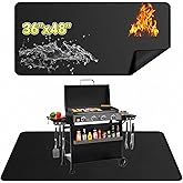 COTOSEA 36x48in Under Grill Mats for Outdoor Grill,Double-Sided Fireproof Grill Pad,Indoor Fireplace/Fire Pit Mat,Waterproof Oil Proof Fiberglass Grill Mats, Ground Protection for Outdoor BBQ