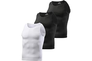 Casey Kevin 3 Pack Men's Gynecomastia Compression Shirt Slimming Shapewear Tummy for Men Sleeveless Workout Tank Top