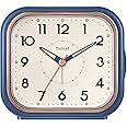 4.5" Vintage Retro Analog Alarm Clock, Super Silent Non Ticking Clock with Night Light, Snooze, Battery Operated, Simply Design, for Living Room, Bedroom, Bedside, Desk(Blue)