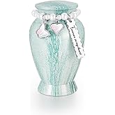 SOITIS Small Urns for Human Ashes Keepsake, 2.83 Inches Urn for Women Men, Aluminum Cremation Urns for Human Ashes-Lake Green with Butterfly Urn