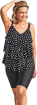 tiered ruffle tankini top plus size