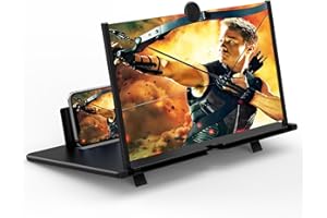 FOPUDY 16" Screen Magnifier for Mobile Phone,3D HD Cell Phone Magnifying Projector Screen Enlarger for Movies, Videos, and Gaming,Foldable Phone Stand with Screen Amplifier,Supports All Smartphones (Black)