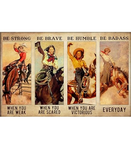 版画 sometimes you're a cowboy  CYRCLE Amazon.com: Life Is Tough Cowgirl New Metal Tin Sign Retro