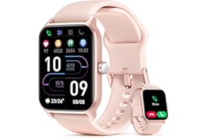 YOEVER Smart Watch Answer/Make Call and Alexa, 1.8'' Fitness Tracker with SpO2 Heart Rate Sleep Monitor, 100 Sports Activity Trackers and Smartwatches, IP68 Waterproof Step Calorie Pedometer for Android iOS