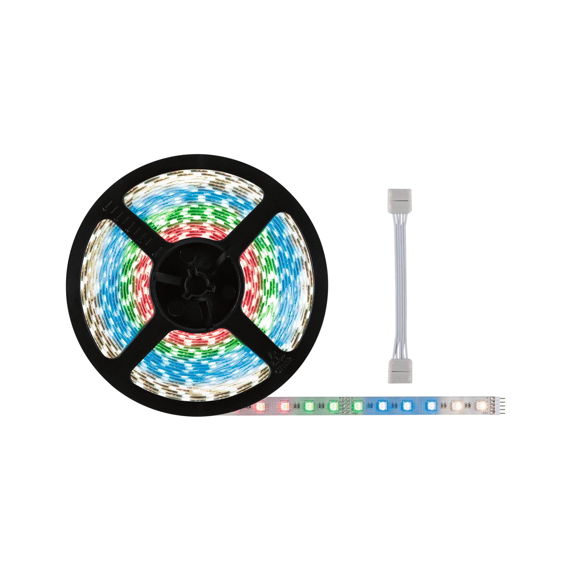 Paulmann 71044 LED Stripe MaxLED 500 RGBW with Adaptor Cable 10 m Colour Control IP20 Including 1 x 72 Watt Dimmable Silver Plastic 3000 K