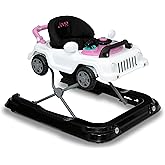 Jeep Classic Wrangler 3-in-1 Grow with Me Activity Walker - Features Music, Lights, Removable Play Tray, Push Walker Mode, Converts into Rolling Car Toy, White/Pink