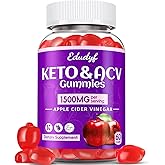 Keto ACV Gummies - 1500mg Apple Cider Vinegar Gummies with Probiotics, B12 and Keto Support, Detox & Cleanse, GMO Free & Vegan - 60 Count...