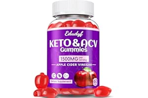 EDUDYF Keto ACV Gummies - 1500mg Apple Cider Vinegar Gummies with Probiotics, B12 and Keto Support, Detox & Cleanse, GMO Free & Vegan - 60 Count...