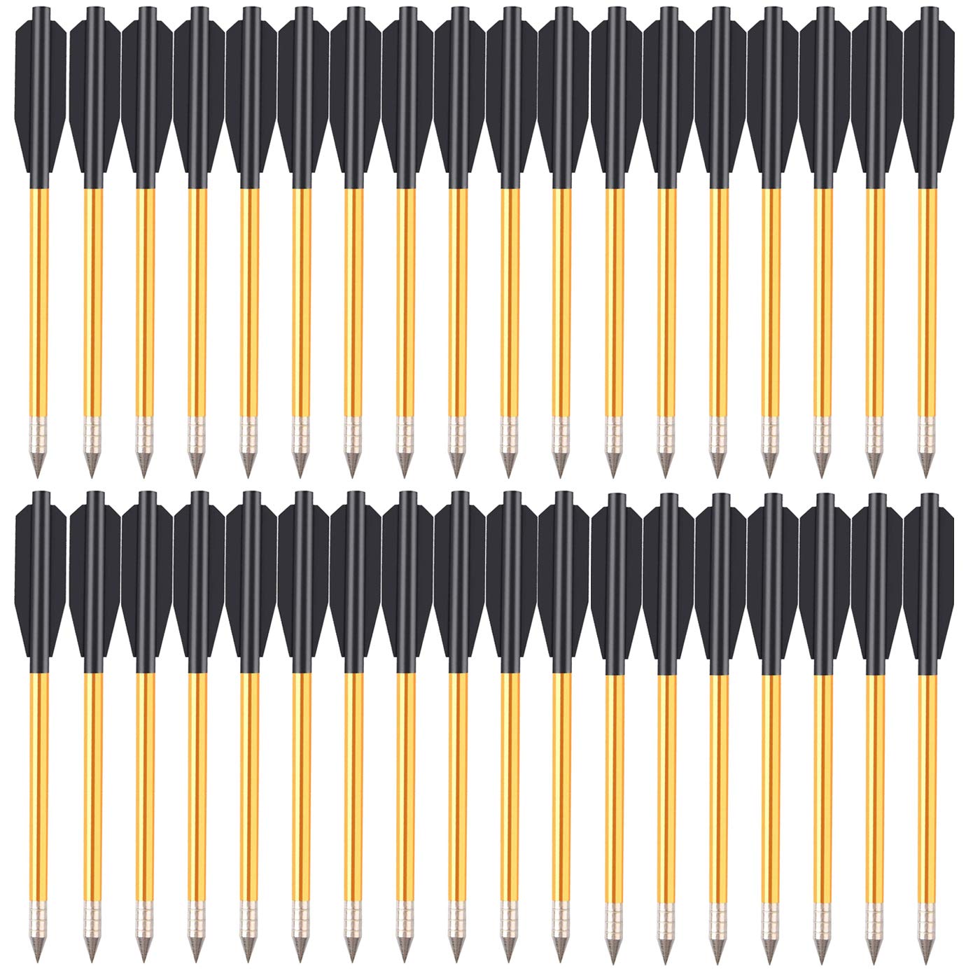 HUNTSPM 6.3" Pistol Crossbow Bolts, 50-80lb Mini Crossbow Bolt Arrows Aluminium cross bow Pistol Hunting Practice Arrow (36pcs)