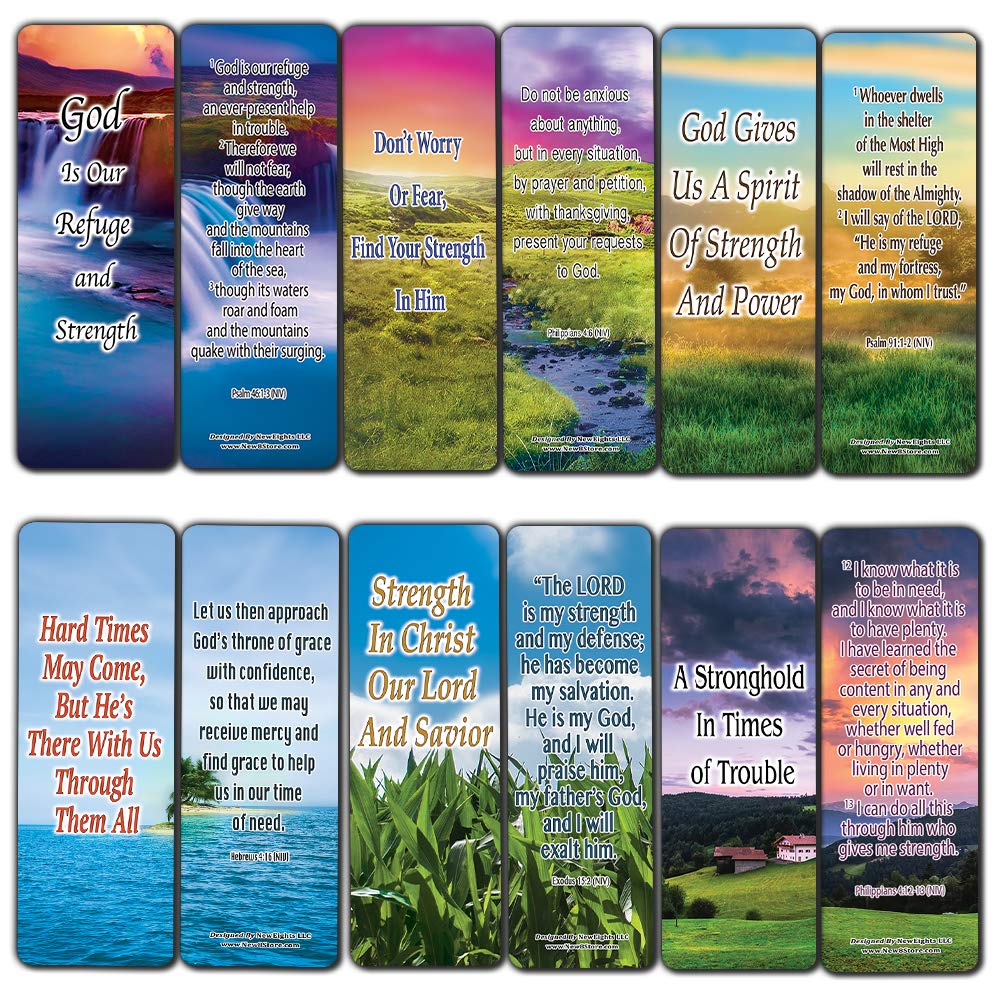 Having Strength During Hard Times Bible Bookmarks (30-Pack) - Reverence Bible Texts Sunday School Easter Baptism Thanksgiving Christmas Rewards Encouragement Motivational Gift