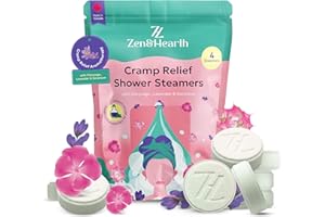 Zen & Hearth Shower Steamers for Women – Valentines Day Gift for Her – All Natural Period Cramp Relief Aromatherapy Shower Bo