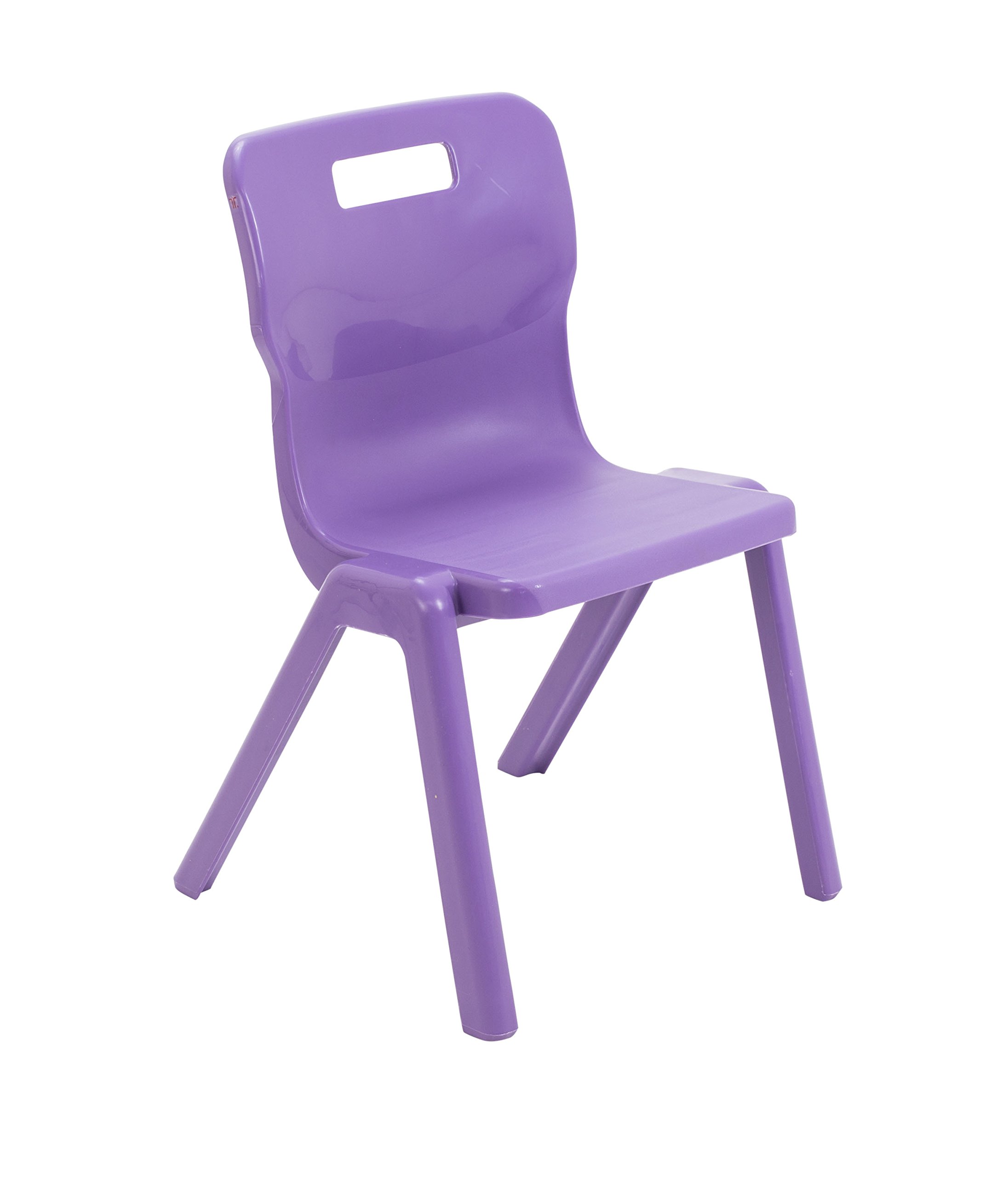 Titan One Piece Classroom Chair, Plastic, Purple, Size 4 for Ages 8-9 Years, Pack of 4