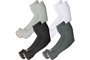 Kinwor Arm Sleeves for Men Women to Cover Arms with Thumb Holes, Sun UV Protection Arm Warmers, for Volleyball Football Golf
