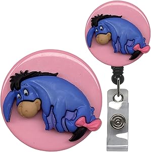 Pooh and Crew Real Charming Decorative ID Badge Holder (Eeyore Swivel Alligator)