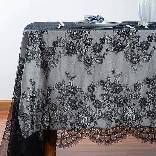 Tablecloths Lace Rectangular Tablecloth Black Lace Fabric Party