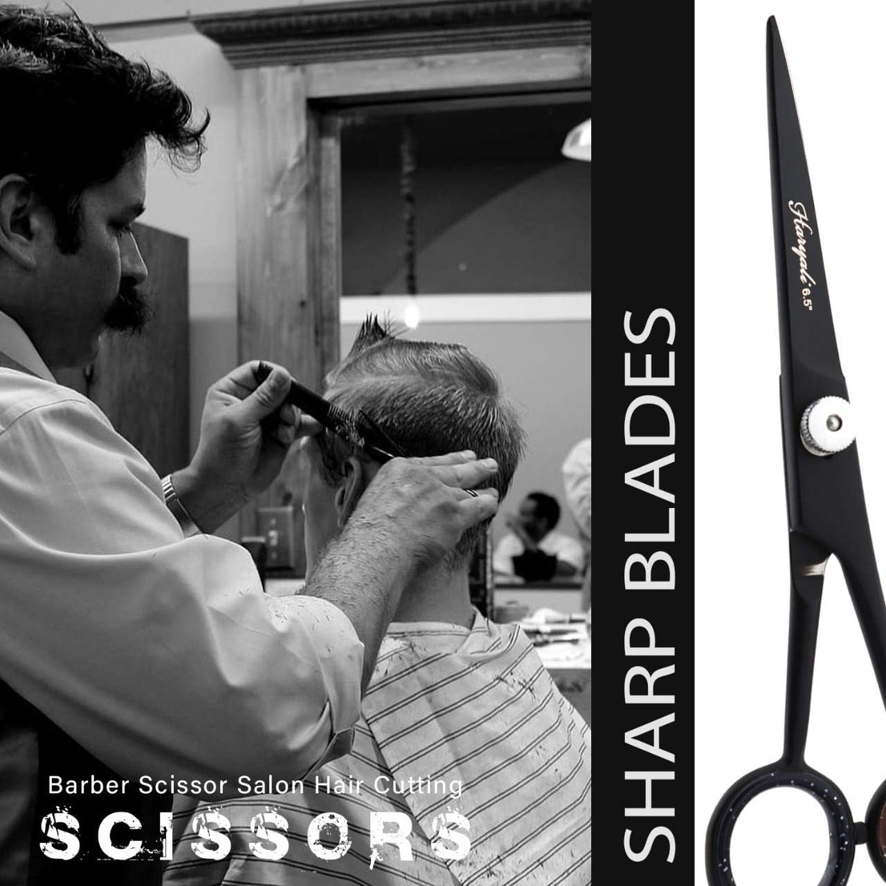 Haryali London Professional 6.5" Hairdressing Barber Scissors Hair Cutting Salon Shears with Adjustable Screw for Men and Women - Image 4