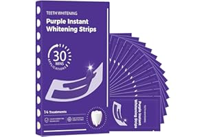 Purple Teeth whitening strips-14 Treatments- whitening Strips-Purple Teeth Whitening kit-Enamel Safe & Low-Sensitivity-with，Peroxide-Free