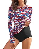 WOWENY Women Rash Guard Long Sleeve Swim Shirts UPF