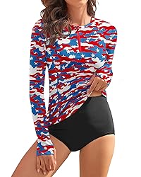 WOWENY Women Rash Guard Long Sleeve Swim Shirts UPF